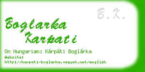 boglarka karpati business card